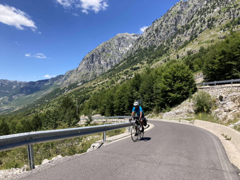 A cyclist in Albania