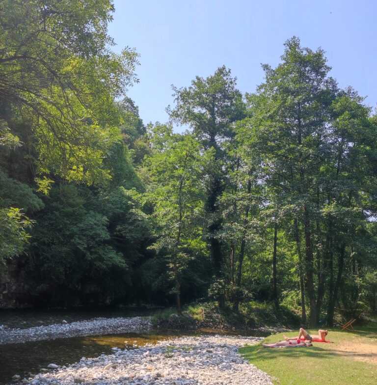 Couple chilling on the Gradac River