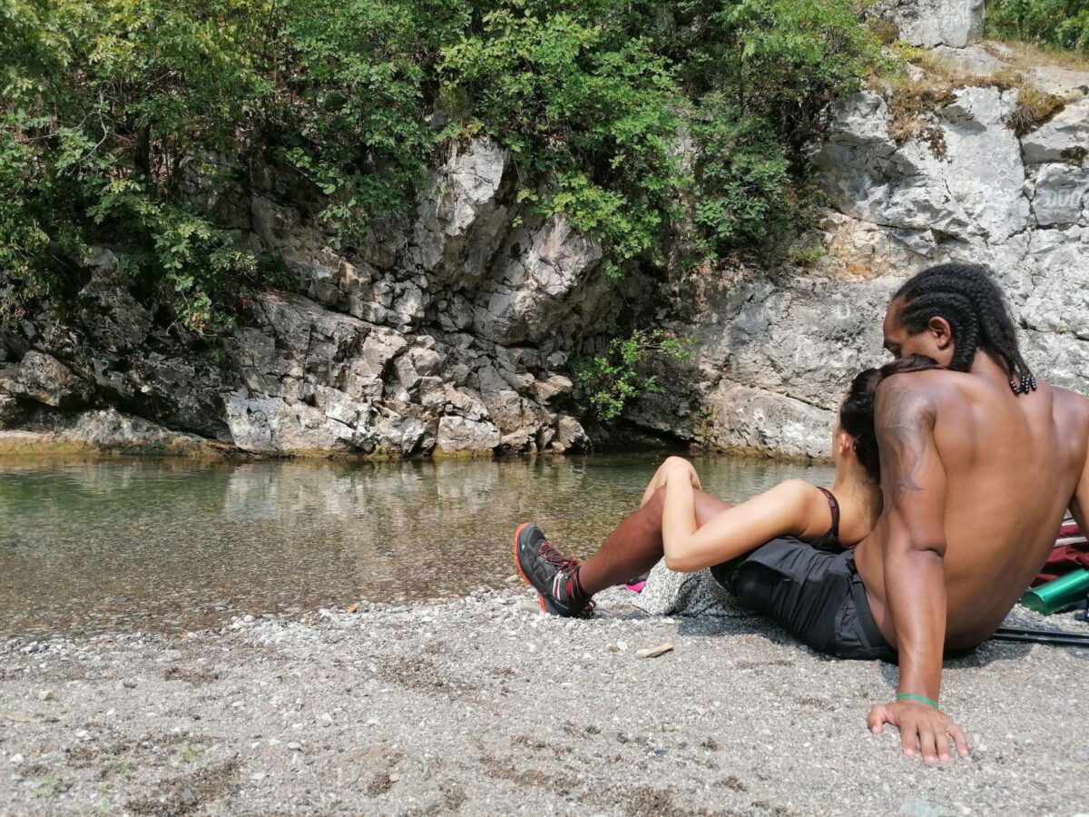 Relaxing at the Gradac River in Valjevo, Serbia