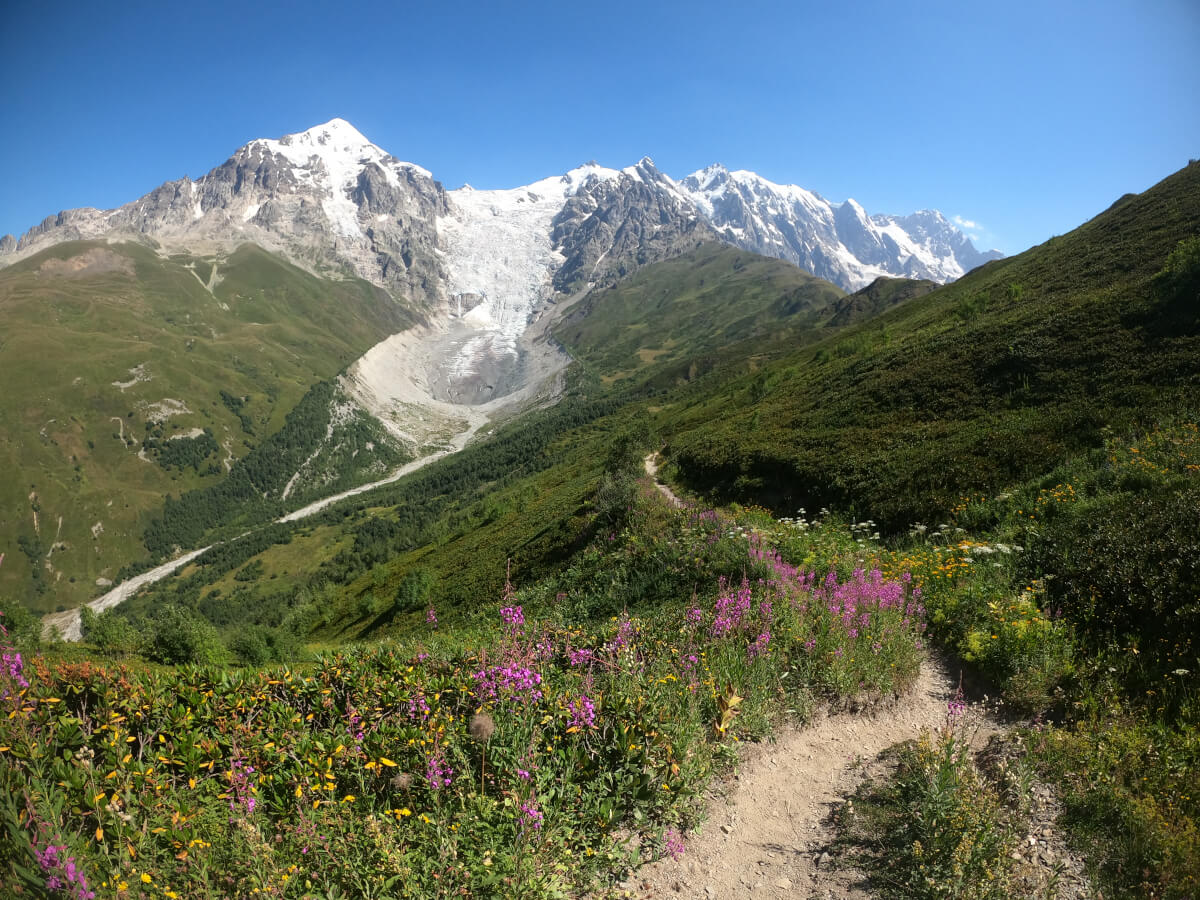 View of the Chkhunderi Pass in Georgia