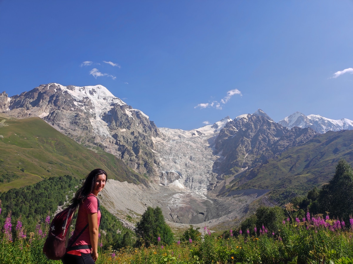 View of the Chkhunderi Pass in Georgia