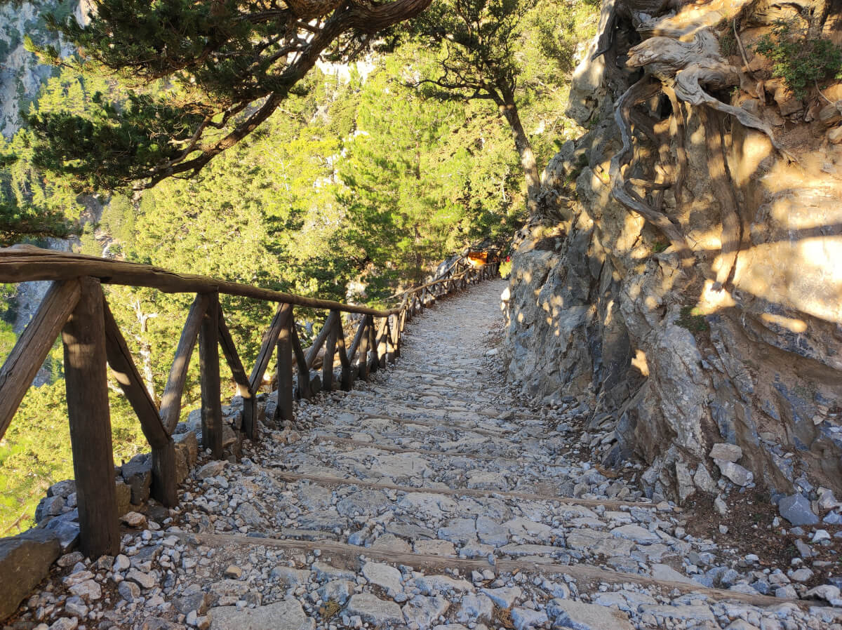 Stairs in the Entrance of the Samaria National Park