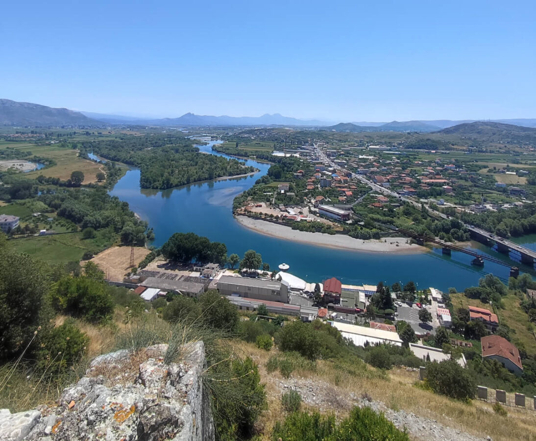 View of Shkoder from the Rosafa Castle in Albania