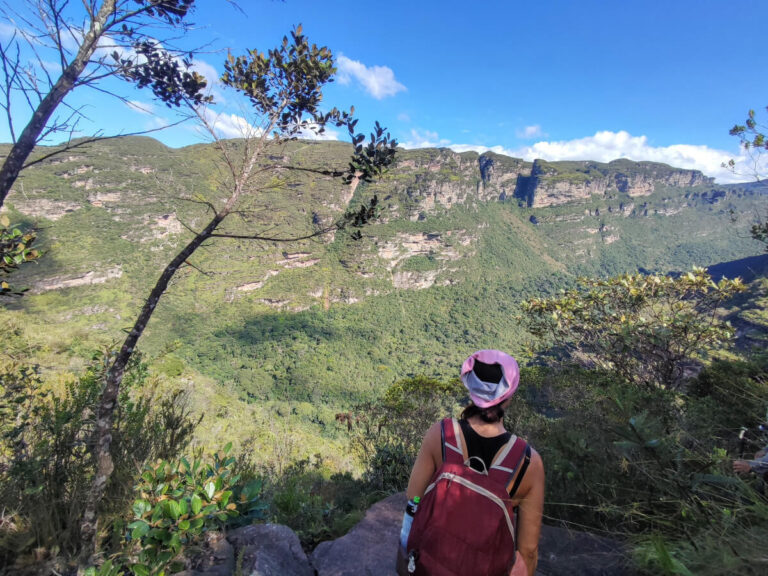 Woman hiking on Vale do Capao