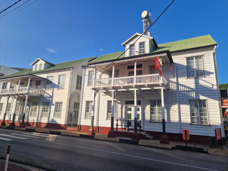 Typical Dutch colonial architecture in Paramaribo in Suriname