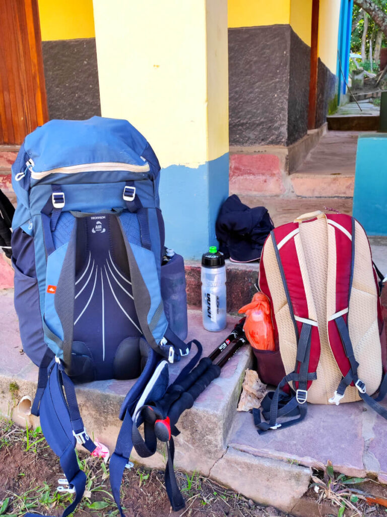 Backpacks used to hike from Vale do Capao to Lencois