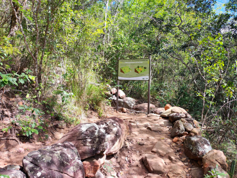 Official sign close to the Rio Preto waterfall in Chapada Diamantina