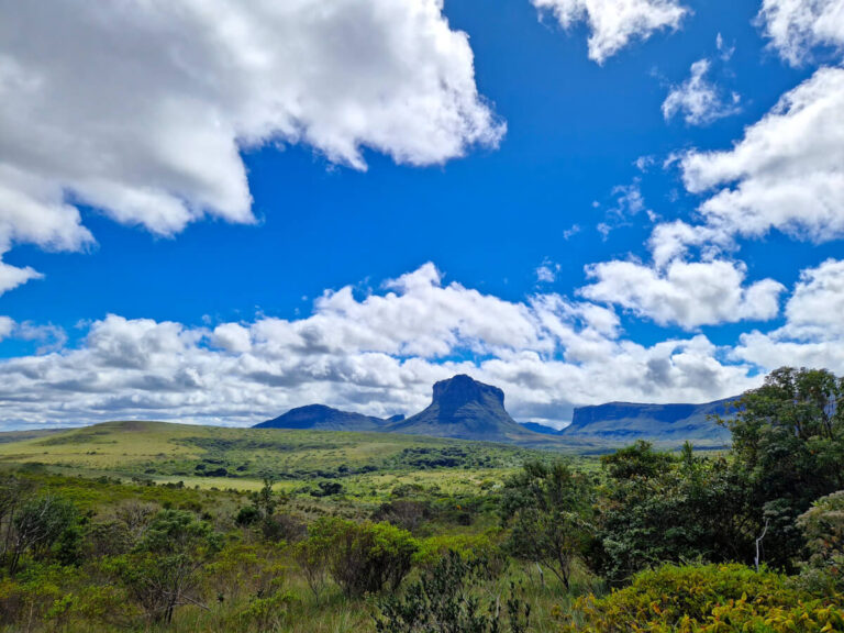 View of the hill Morrao from the trail that leads to Aguas Claras waterfall