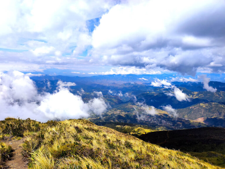 View of Genoy from the summit of the Galeras Volcano in Colombia