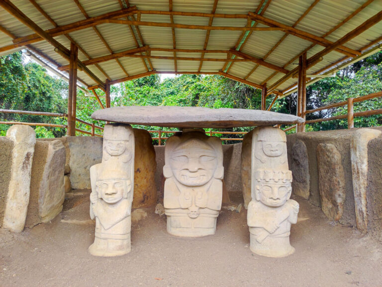 Sculptures in the San Agustin Archaeological Park, Colombia