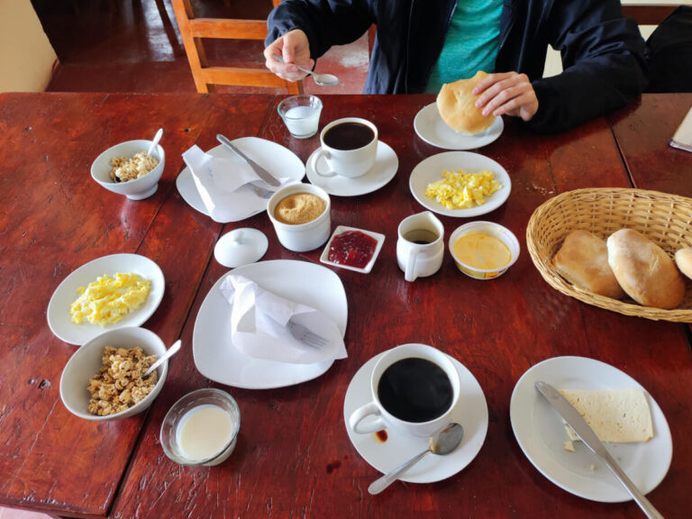 Breakfast at mamaconas in Mollepata, Peru