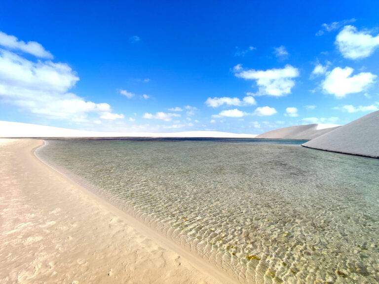 Crystal clear lagoon in Lencois Maranhenses National Park