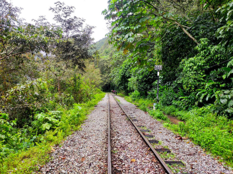 Hiking trail in the railway in Hidroeletrica, Peru