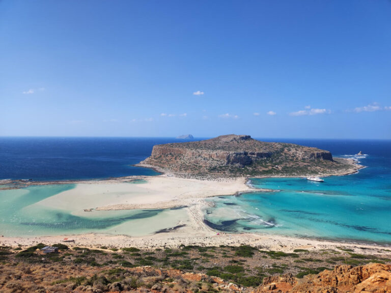 View of the Balos Beach in Greece