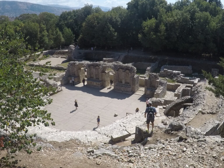 View of the Butrint archaeological site in Albania