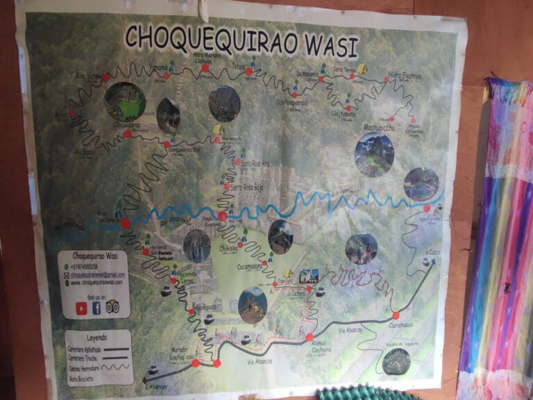 Map of the Choquequirao Archaeological site in the Choquequirao Wasi