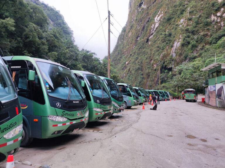 Buses in Aguas Calientes, Peru