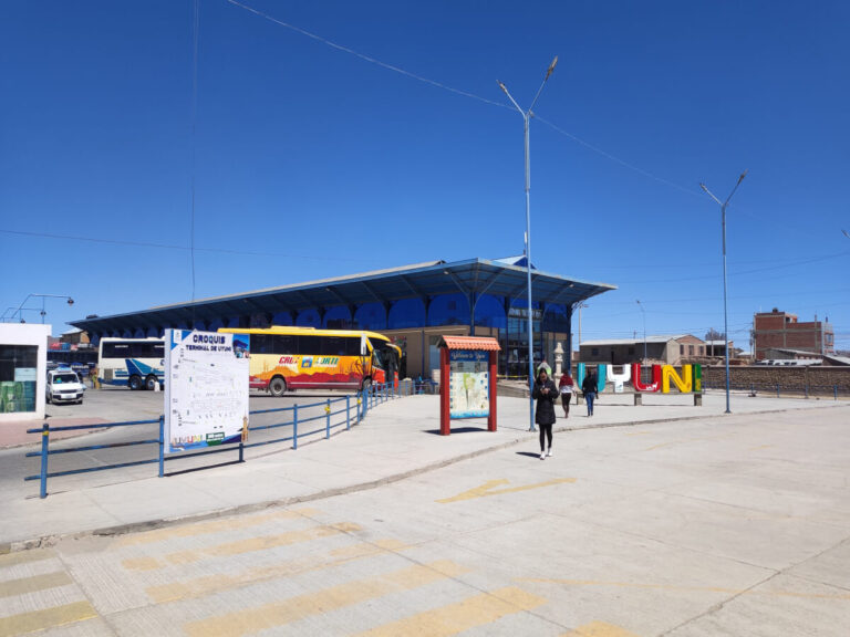 Bus terminal at Uyuni, in Bolivia