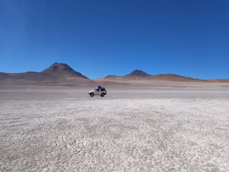 Car driving from Tupiza to Uyuni in Bolivia