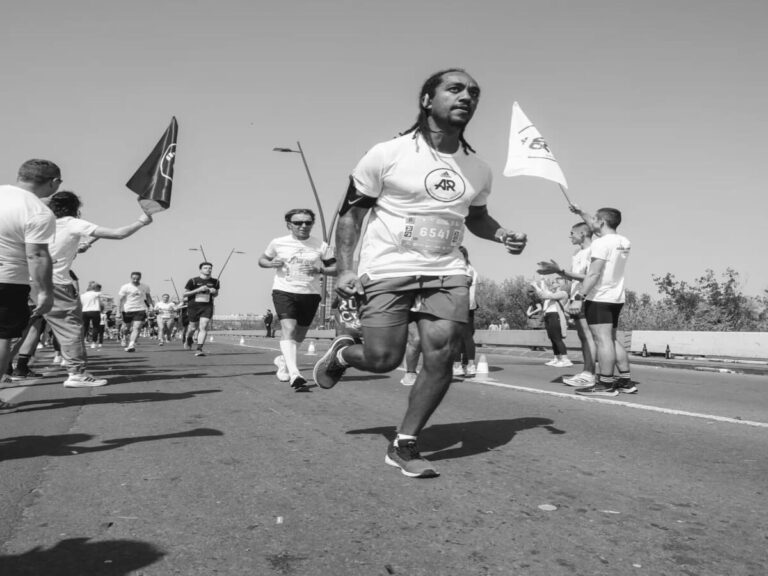 Man running the Belgrade Marathon