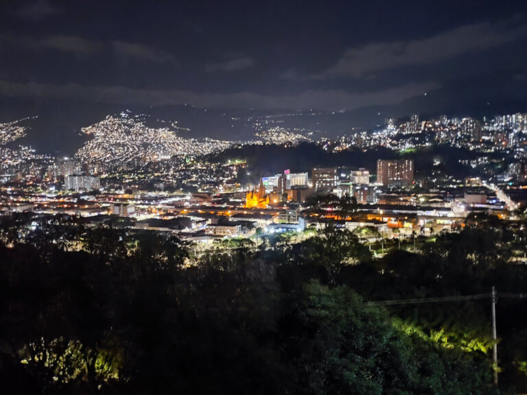 View of Medellin in the evening