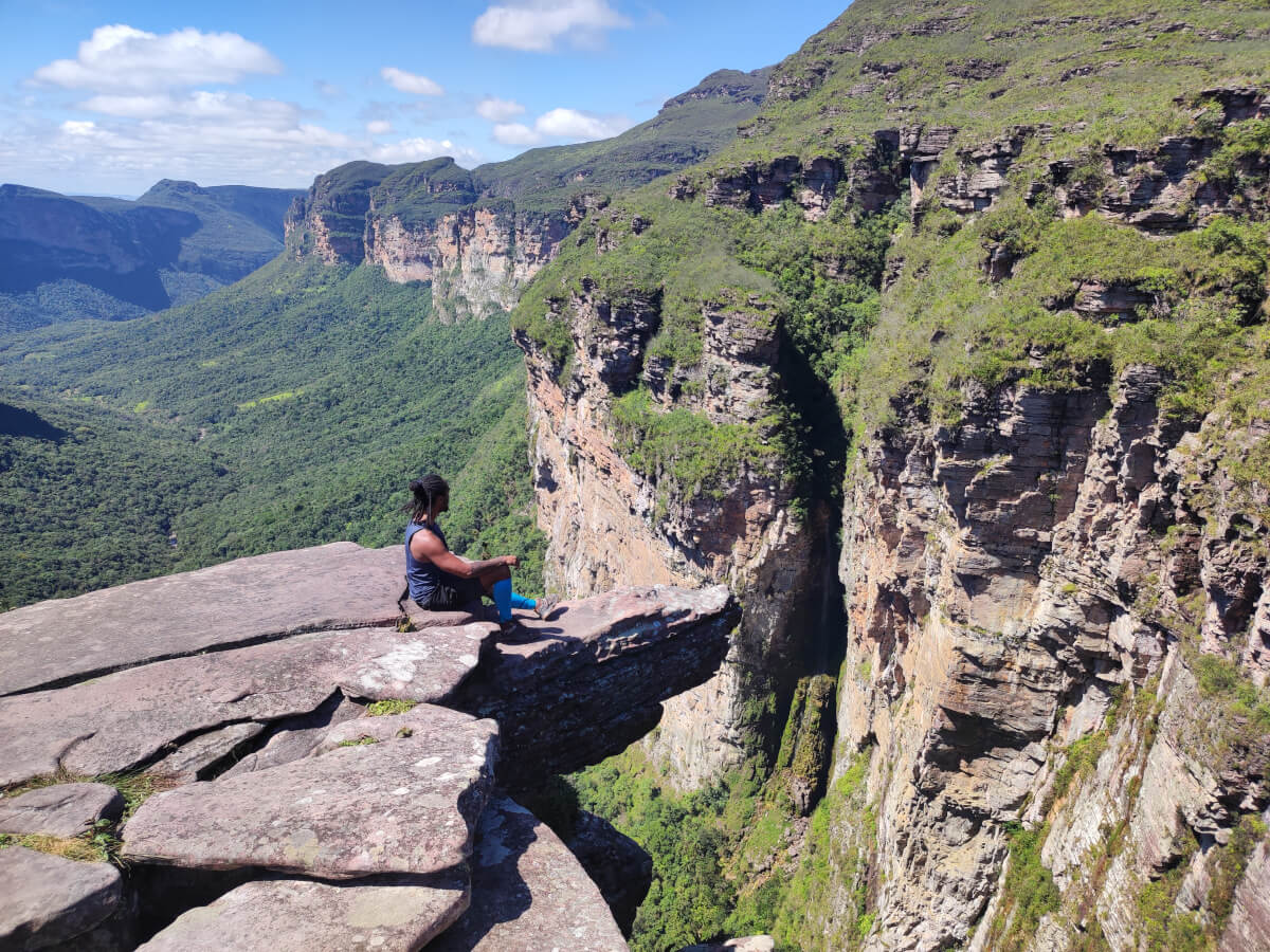 Man hiking in the Vale do Capao in Brazil. The place is part of a south america travel itinerary